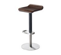 ED Tabouret de bar réglable en hauteur Anthracite / Noyer Moree - 4260218362819