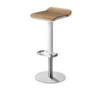 ED Tabouret de bar réglable en hauteur blanc / chêne Moree - 4260218362833