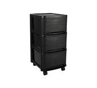 Eda 010285 | Tour de rangement STONE | 3 x tiroirs de 14 L | Couleur : Noir