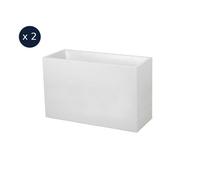 EDA 2 Jardinières Muret Graphit - Blanc cérusé