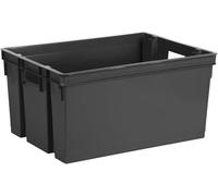 EDA - Bac de manutention 50 L - Emboîtable et Superposable - 56 x 41 x H.29,5 cm - Gris