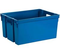 EDA - Bac de Manutention 50 L - Rangement pour Outils - Emboitable et Superposable - 56 x 41 x 29,5 cm - Bleu