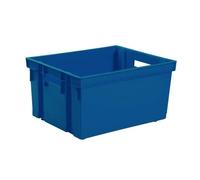 EDA Bac de rangement en plastique sans couvercle 50 L emboitable et superposable Bleu minéral