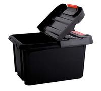 EDA BAC DE Rangement Stock R avec Couvercle à CHARNIERE 85L Couleur Noir 10274
