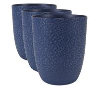 EDA - Cache-Pot Opale Ø 12,5 cm - Spécial Orchidées - Bleu Profond (Lot de 3)