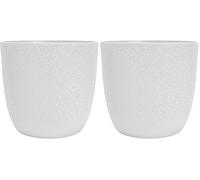 EDA - Cache-Pot Opale Ø 18,5 cm - Blanc Ivoire (Lot de 2)