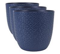 EDA - Cache-Pot Opale Ø 18,5 cm - Bleu Profond (Lot de 3)