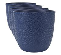 EDA - Cache-Pot Opale Ø 22 cm - Bleu Profond (Lot de 4)