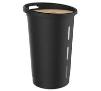EDA - Coffre à Granulés Jura Montania avec Roulettes 38 L - pour 25 kg de Pellets - Noir, 010478 NO, Ø 39,7 x 60,5 cm
