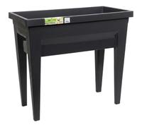 EDA - Espace Potager Veg&Table City 57 L - Zone Rétention d'Eau - Pieds avec Bouchon Evacuation - 76 x 38,5 x 68 cm - Gris anthracite