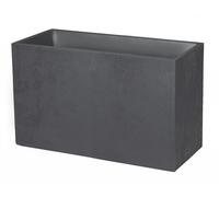 EDA - Jardinière Basalt - 98 L - Décor Imitation Béton - Utilisable à l'Intérieur et à l'Extérieur - Zone de Rétention d'eau pour Limiter l'Arrosage - 99,5 x 39,5 x H. 43,5 cm - Gris Anthracite