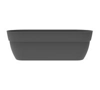 EDA - Jardinière Basse Osaka - 38 L - Zone Rétention d'eau - Barre Métallique de Renfort - Extérieur pour Balcon, Terrasse et Jardin - 77,3 x 30,7 x H. 25,9 cm - Gris Anthracite