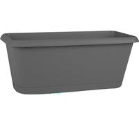 EDA - Jardinière Chorus 2,6 L - Plateau Clipsé avec Réserve d'eau - Drainage en Croix - 30 x 12 x 11,4 cm - Gris Anthracite