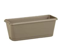 EDA - Jardinière Chorus 2,6 L - Plateau Clipsé avec Réserve d'eau - Drainage en Croix - 30 x 12 x 11,4 cm - Taupe