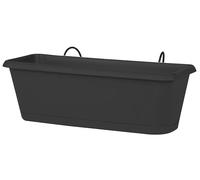 EDA - Jardinière Chorus 50 cm - avec Plateau Clipsé et Réserve d'eau + Support Invisible - 9,4 litres - 48,8 x 18,8 x H.16,1 cm - Gris Anthracite