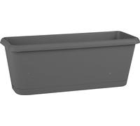 EDA - Jardinière Chorus 7,5 L - Plateau Clipsé avec Réserve d'eau - Drainage en Croix - 39,8 x 18,8 x 16,1 cm - Gris Anthracite