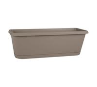 EDA - Jardinière Chorus 7,5 L - Plateau Clipsé avec Réserve d'eau - Drainage en Croix - 39,8 x 18,8 x 16,1 cm - Taupe