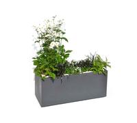 EDA Bac à fleurs plastique Volcania 100 x 40 x 40 cm – 98 L – Gris anthracite