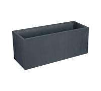 EDA Bac à fleurs plastique Volcania 100 x 40 x 40 cm – 98 L – Gris anthracite