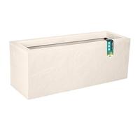 Jardinière - EDA - Volcania Up - 57 L - Intérieur/Extérieur - Décor Pierre - 79,5 x 29,5 x H. 29,5 cm - Beige Calcaire