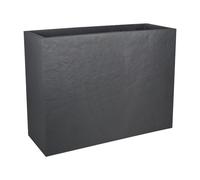 EDA - Muret Loft L Volcania 46 L - Décor Imitation Pierre - Double Paroi - Zone de Rétention d'eau - 78.5 x 29.5 x 60 cm - Gris Anthracite