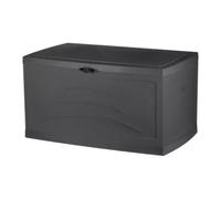 EDA Malle de jardin Gris anthracite SERENA 310 L Cadenassable avec roulettes - anti étouffement - anti UV Produit à monter sans outils Dim.121 x 55 x 66 cm