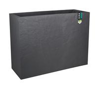 EDA - Muret Loft L Volcania 46 L - Décor Imitation Pierre - Double Paroi - Zone de Rétention d'eau - 78.5 x 29.5 x 60 cm - Gris Anthracite