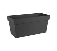 EDA - Muret Toscane 80 cm - Jardinière à roulettes - Volume 74 L - avec Réserve d'eau et Grille Filtrante + Goulotte d'Arrosage - 79 x 35 x H. 39 cm - Gris Anthracite