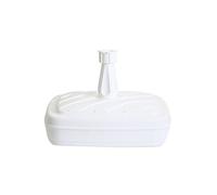 EDA - Pied de Parasol en Plastique Carré 14L - pour Mât Ø 1,8 à 3,2 cm - à Remplir d'eau ou Sable - Blanc