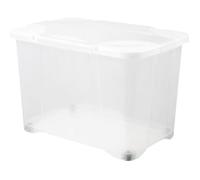 EDA PLASTIQUE Boite de rangement ClipBox 60 L avec roulette - Naturel couvercle avec charniere - 60 x 40 x 40,7 cm