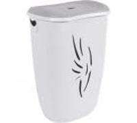Coffre à linge Flora 40 L - Gris béton et Blanc cérusé - 40 x 30 x 57 cm - EDA PLASTIQUE