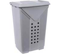 EDA PLASTIQUE Coffre à linge Prima 60 L - Gris béton - 42 x 34,5 x 60 cm