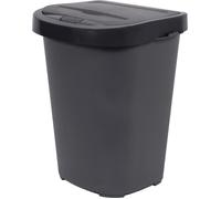 EDA PLASTIQUE Poubelle de cuisine avec couvercle City Push 40 L - 42,5 x 34,7 x 52,1 cm - Gris anthracite