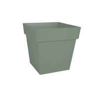 EDA Plastiques Pot carré Toscane avec réserve d'eau 10,2L - 25x25cm Vert Laurier