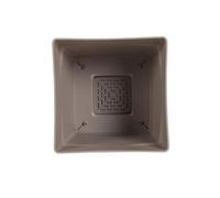 EDA Plastiques Pot Toscane carré avec Soucoupe clipsée 13642 BR.T SX6 Taupe 24,8 x 24,8 x 24,4 cm