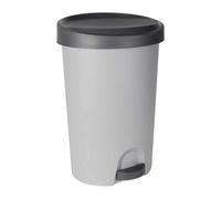 EDA Poubelle Stepy – 27 L, pédale, plastique – Gris béton