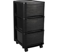 Eda plastiques Tour de rangement 3 tiroirs - Noir