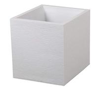 Jardinière carrée Graphit 39,5 x 39,5 x 43,5 cm - 35 L - Blanc cérusé - Eda Blanc cérusé G
