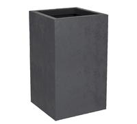 EDA - Pot Carré Haut Basalt'Up 36 L - Décor Imitation Béton - Simple Paroi - Zone de Rétention d'eau - 29,5 x 29,5 x H.49,5 cm - Gris Anthracite
