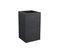 EDA Pot Carré haut VOLCANIA UP Gris anthracite haut Avec zone de rétention d'eau Dim. 29,5 x 29,5 x 49,5 cm - Volume 36 L