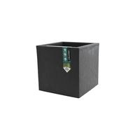 Pot de fleurs Carré 30 cm - EDA - Volcania Up - 21 L - Intérieur/Extérieur -Décor Pierre- 29,5 x 29,5 x H. 29,5 cm - Gris Anthracite