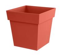 EDA Pot de culture carré, orange terre battue, dimensions : 39 x 39 x 39 cm, volume : 38 L