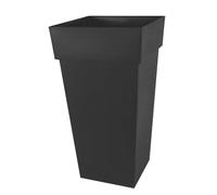 Vase Haut Carré Toscane Xxl Anthracite - 43.3x43.3x80cm 98l - Eda Plastiques