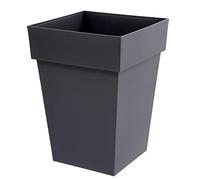 EDA – Pot de fleur carré mi‑haut Toscane – 51 L – 39×39×H.53 cm – Gris anthracite