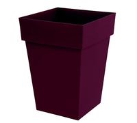EDA Pot de Fleur Carré Mi-Haut Toscane - Volume 51 L - 39 x 39 x H.53 cm - Rouge Bourgogne
