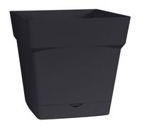 EDA Pot de fleur carré Toscane - 17,4 x 17,4 x H 17,4 cm - 3,4 L - Gris anthracite