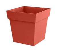Pot de fleurs Toscane carrée 39 x 39 cm - 38 L - Orange terre battue - Eda
