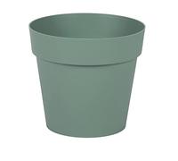 EDA - Pot de Fleur Rond Toscane Ø 15 cm - 1,6 L - Intérieur & Extérieur - Zone de rétention d'eau pour Limiter l'Arrosage - Plastique Recyclé - Ø 15,3 x H.13,7 cm - Vert Laurier