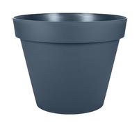 EDA - Pot de Fleur Rond Toscane Ø 40 cm - 23 L - Intérieur & Extérieur - Zone de rétention d'eau pour Limiter l'Arrosage - Plastique Recyclé - Ø 39,5 x H.31 cm - Bleu Jean
