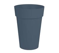 EDA - Pot de Fleur Vase Haut Toscane Ø 46 cm - 67 L - Intérieur & Extérieur - Zone de rétention d'eau pour Limiter l'Arrosage - Plastique Recyclé - Ø 46 x H.65 cm - Bleu Jean